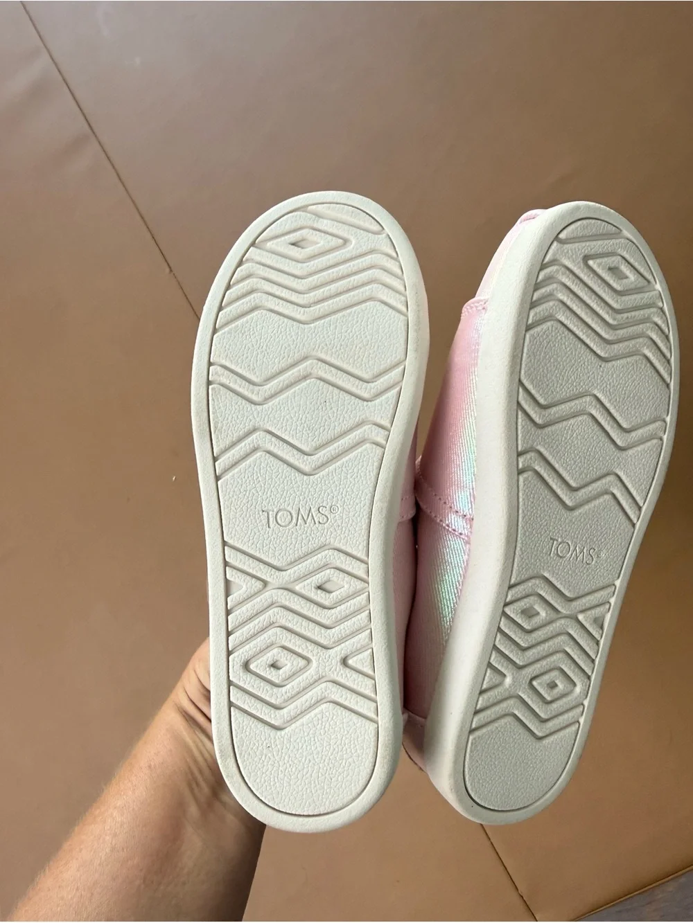 TOMS Kids Light Pink Canvas Slip-On Sneakers